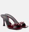 Gucci Selene Horsebit Leather Mules In Burgundy