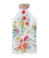 Gucci Floral Halterneck Silk Twill Top In White/color