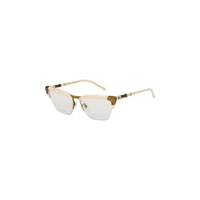 Pre-owned Gucci Semi Rim Cat Eye Sunglasses 'white/transparent' | Women's Size Onesize
