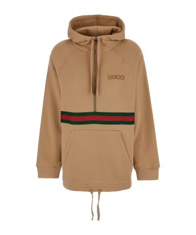 Gucci Hooded Mini Dress In Brown