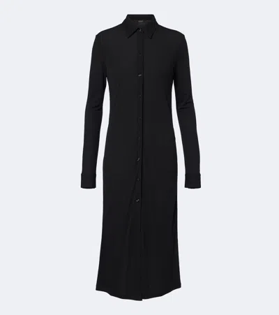 Gucci Semi-sheer Crepe Jersey Shirt Dress In Black