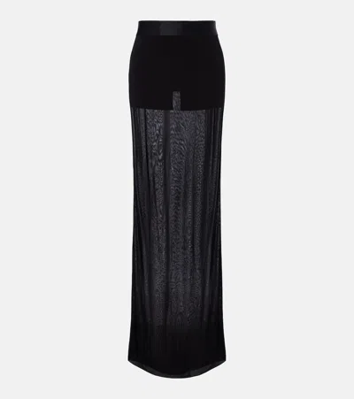 Gucci Semi-sheer Crêpe Maxi Skirt In Black