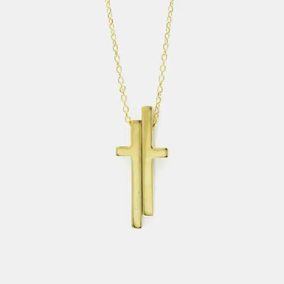 Pre-owned Gucci Separate Cross Necklace Yellow Gold 18k Pendant Necklace Gold
