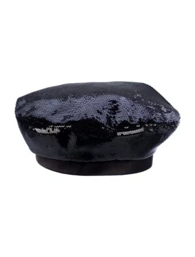 Pre-owned Gucci Sequin Beret In Black
