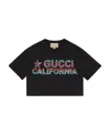 Gucci Sequin Embellished Cropped T-shirt In Black