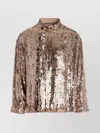 Gucci Sequin Shirt Shirt And Blouse Silver In Brown