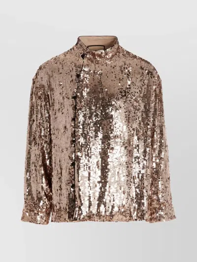 GUCCI SEQUIN EMBELLISHED HIGH NECK SHIRT