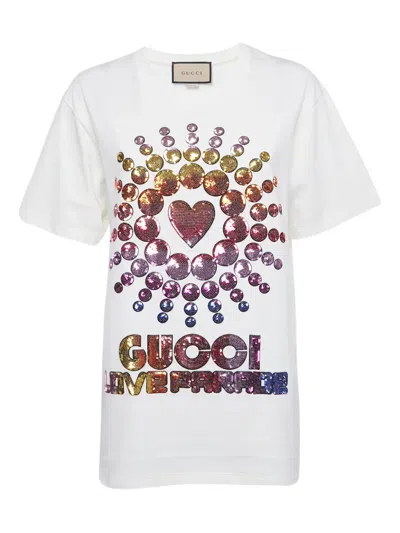 Pre-owned Gucci Sequin-embellished T-shirt