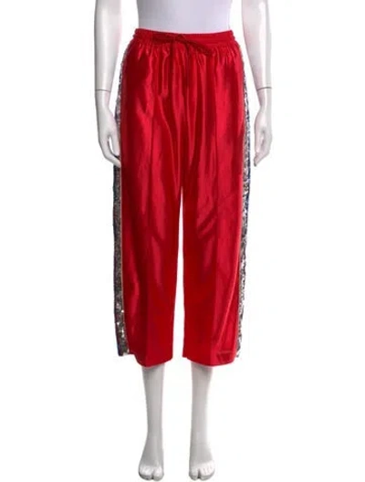Pre-owned Gucci Sequin Embellishments Sweatpants In Red