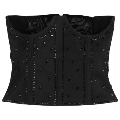 Pre-owned Gucci Sequin Embroidered Corset Top 'black' | Women's Size M