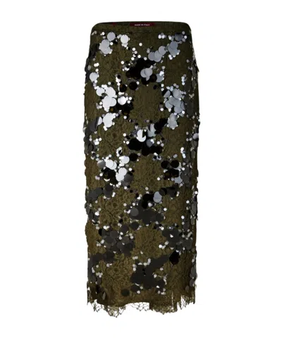 Gucci Sequin Embroidered Skirt In Black
