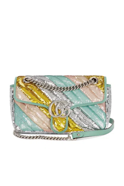 Pre-owned Gucci Sequin Gg Marmont Shoulder Bag