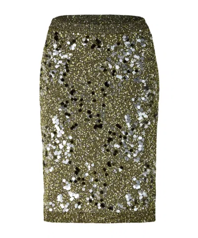 Gucci Sequin Knit Skirt In Green