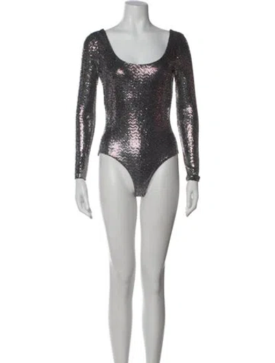 Pre-owned Gucci Sequin Scoop Neck Bodysuit