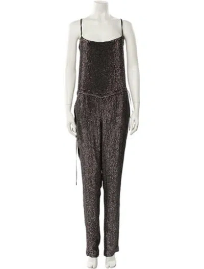 Pre-owned Gucci Sequin Scoop Neck Jumpsuit In Black