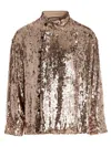 Gucci Sequin Shirt Shirt And Blouse Silver In Brown