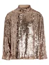 Gucci Sequin Shirt Shirt And Blouse Silver In Brown