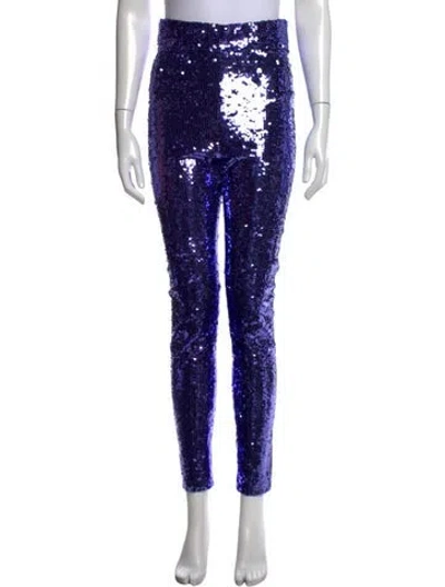 Pre-owned Gucci Sequin Skinny Leg Pants In Metallic/purple