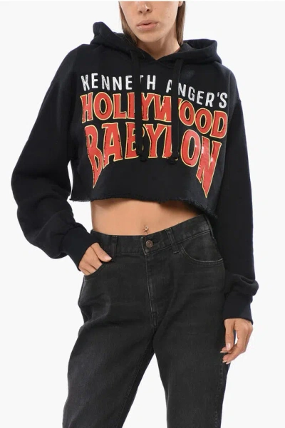 GUCCI SEQUINED AND RHINESTONE CROPPED SWEATSHIRT