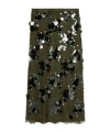 Gucci Womens Sequin-embellished Mid-waist Woven Midi Skirt Deep Oil Mix In Black