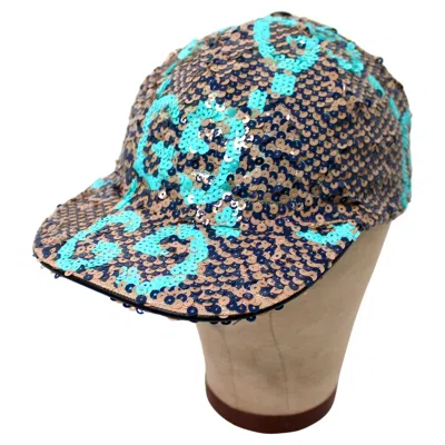 Pre-owned Gucci Sequined Gg Baseball Hat Circa 2019 In Gray