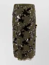 Gucci Sequined Lace Midi Skirt With Frontal Slit
