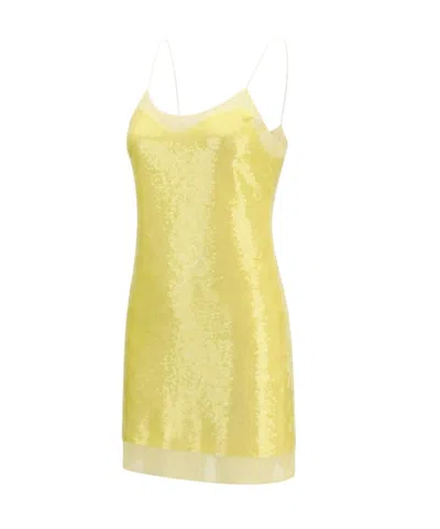 Gucci Sequined Slip Mini Dress In Yellow