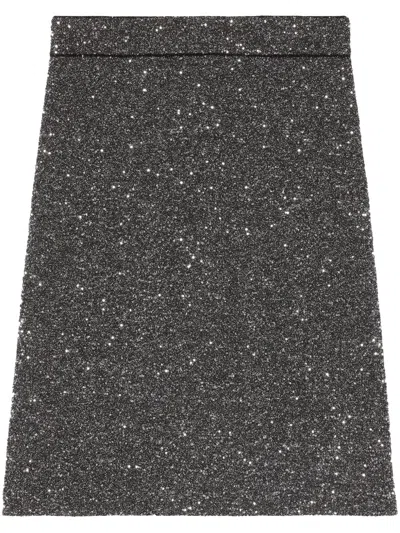 Gucci Sequinned A-line Skirt In Yellow