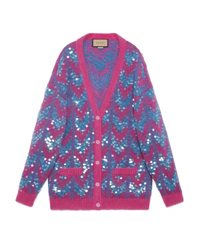 GUCCI GUCCI BUTTON-UP SEQUINNED CARDIGAN