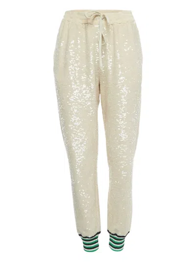 Pre-owned Gucci Sequinned Drawstring-waist Trousers