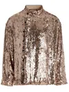Gucci Sequin Shirt Shirt And Blouse Silver In Brown