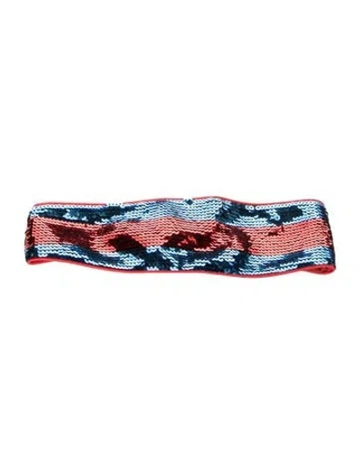 Pre-owned Gucci Sequins Headband In Blue