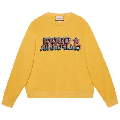 Pre-owned Gucci Sequins Jersey Sweatshirt 'yellow' | Men's Size S