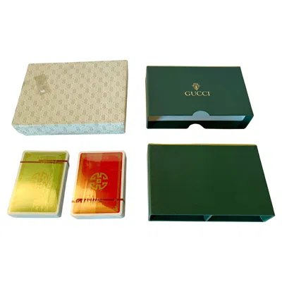 Pre-owned Gucci Set Of Double Vintage Playing Cards In Sand