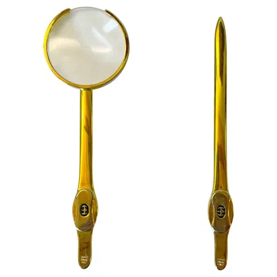 Pre-owned Gucci Set Of Magnifying Glass And Letter Opener In Sand