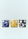 Gucci Set Of Three Herbarium Candles In Multicolour