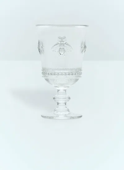 Gucci Set Of Two Bee Wine Glasses In White