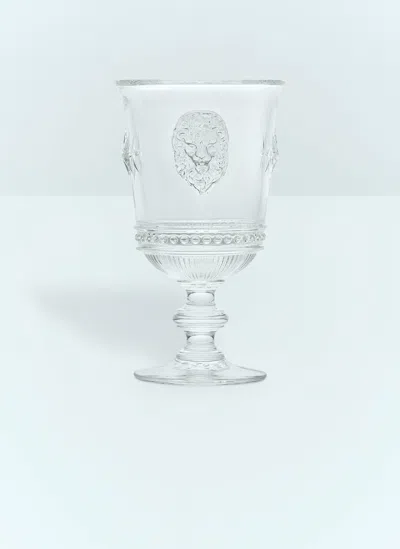 Gucci Set Of Two Lion Wine Glasses In White