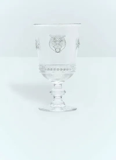 Gucci Set Of Two Tiger Wine Glasses In White