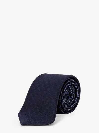 Gucci Shady G Silk Tie In Blue