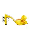 Gucci Shawana Embellished Satin Mules In Yellow