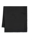 Gucci Sirens Silk Cotton Jacquard Shawl Fringe In Black