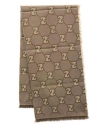Gucci Gg-jacquard Frayed Scarf