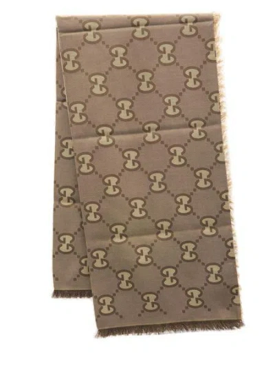 Gucci Gg-jacquard Frayed Scarf In Multi