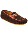 Gucci Shearling & Leather Loafer In Brown