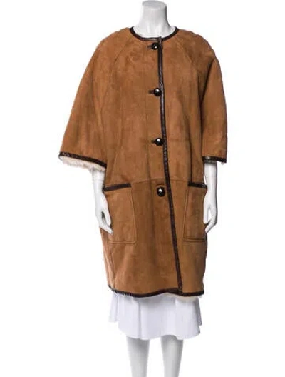 Pre-owned Gucci Shearling Fur Coat W/ Tags In Brown