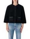 Gucci Shearling Jacket With Horsebit Details In Multi