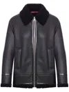 Gucci Black Curly Shearling Leather Biker Jacket In Black