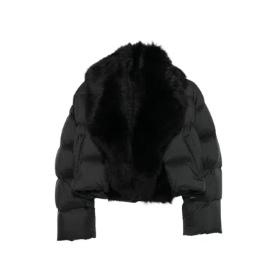 Gucci Shearling-collar Puffer Jacket In Multi