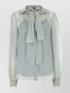 Gucci Light Blue Printed Chiffon Shirt